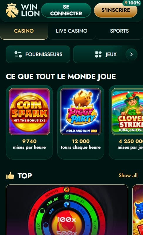 WinLion jeux de casino